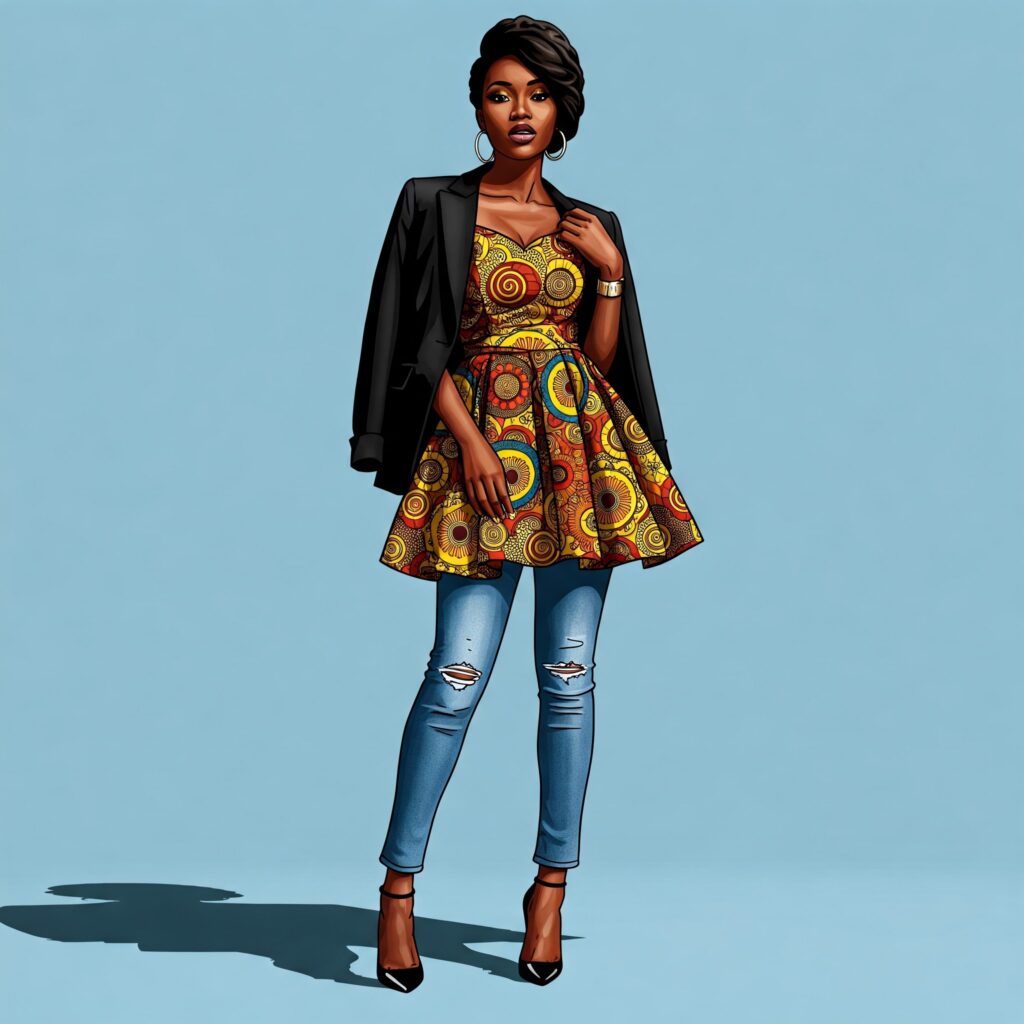Stylish Nigerian woman in everyday slay outfit.