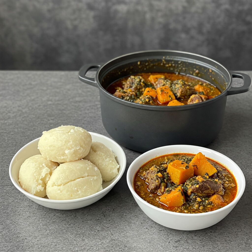 Pounded Yam and Egusi Soup