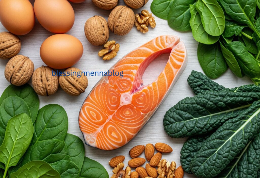 Nigerian dish with fish, vegetables, and brown rice for brain health