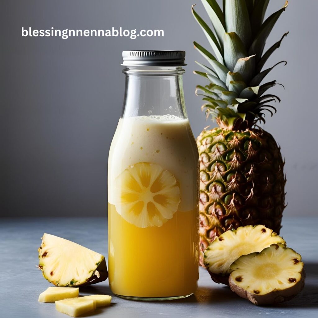 Ginger-pineapple detox juice in a clear bottle—popular among Nigerian wellness lovers.