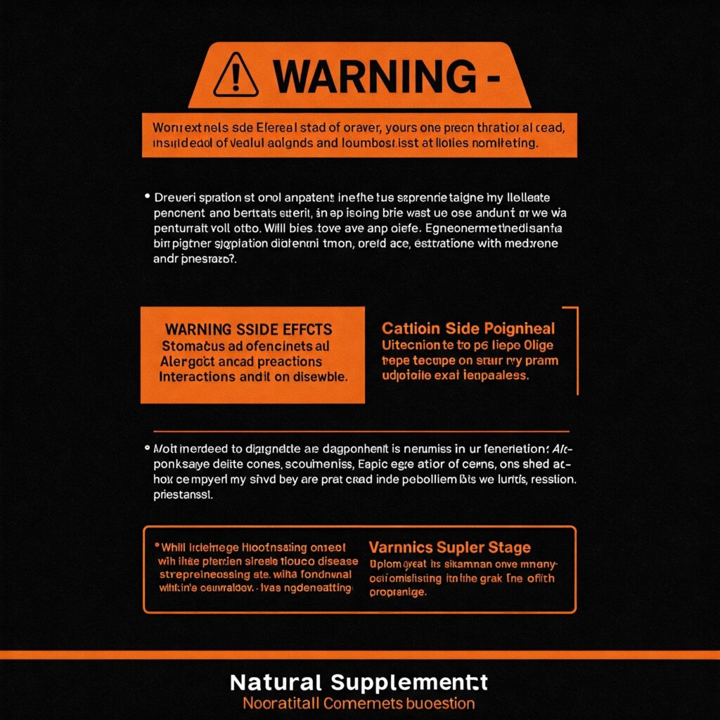 Natural health supplements with usage precautions