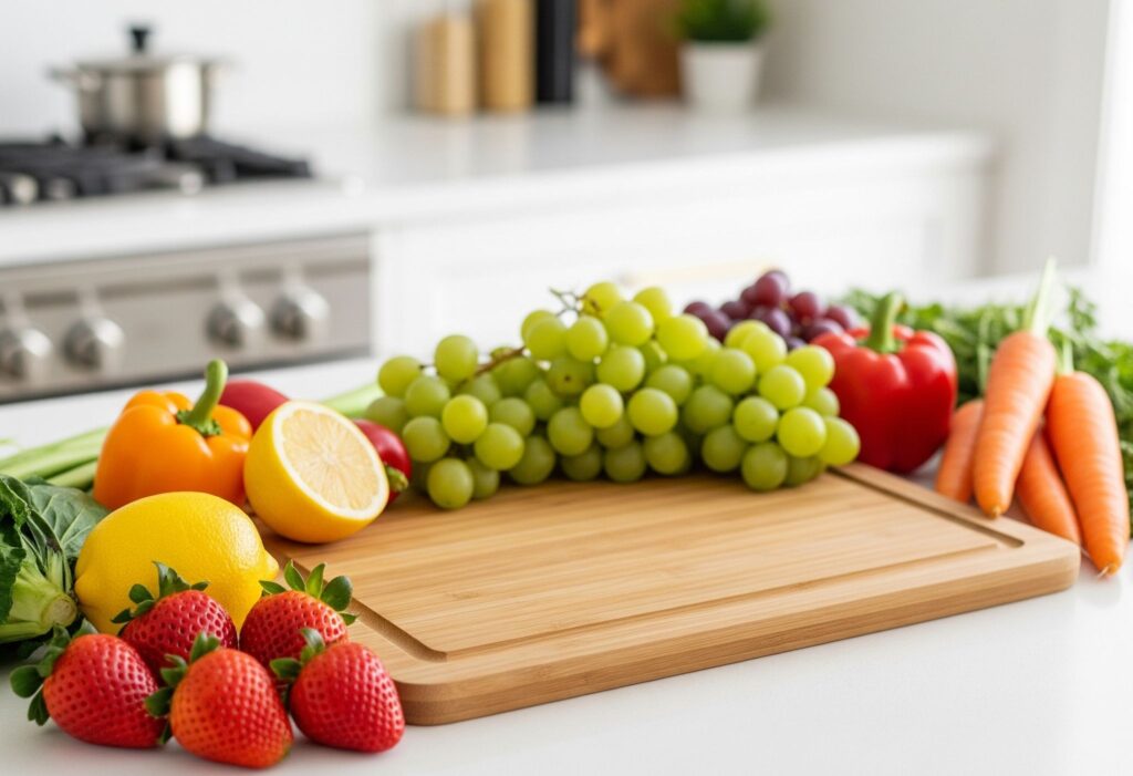 Fresh ingredients prepared for clean eating