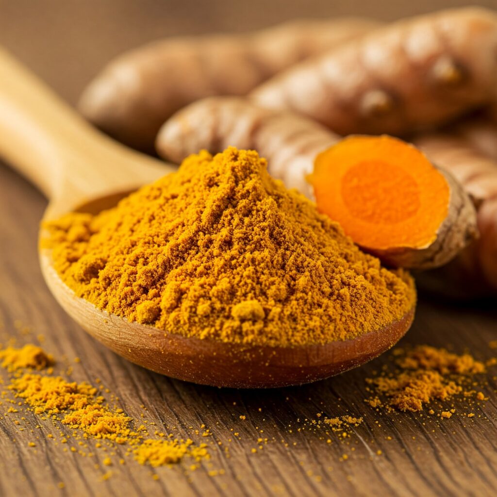 Turmeric powder and fresh turmeric root