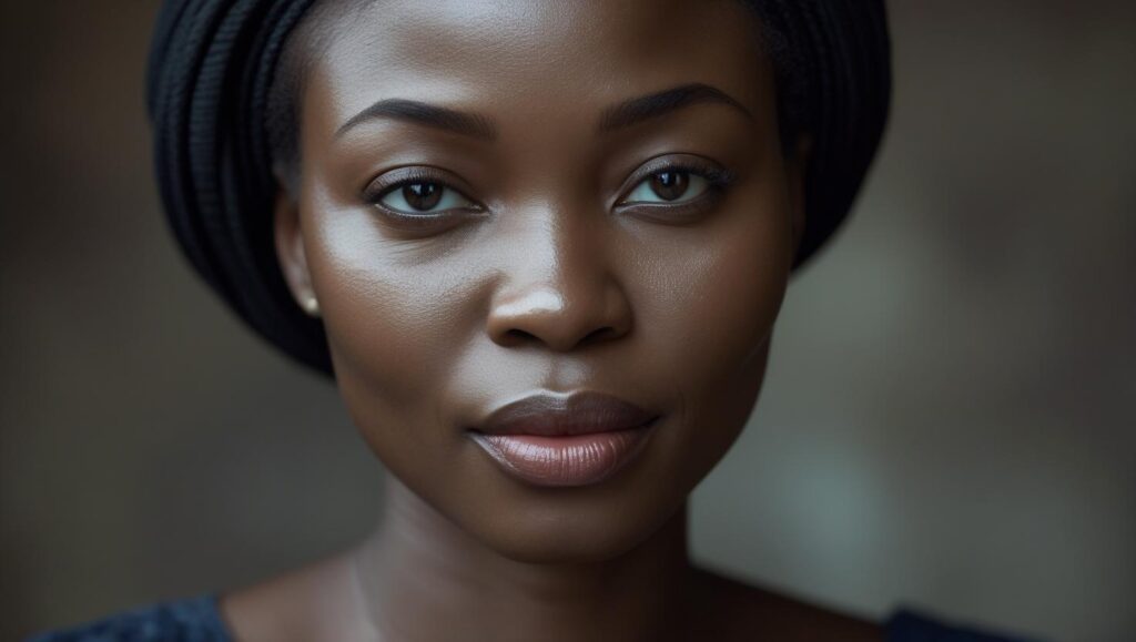 Close-up of a thoughtful face, showing the difference between true confidence and just showing off in Nigerian relationships