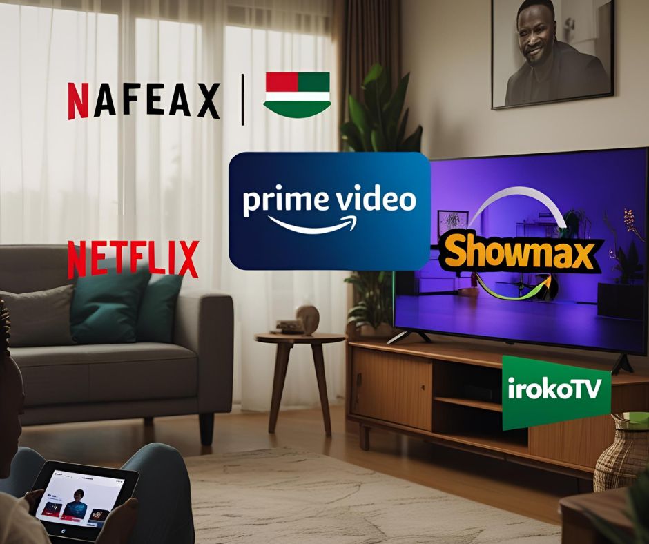 Logos of Netflix, Amazon Prime Video, and Showmax, representing the major streaming platforms impacting Nollywood and Nigerian content