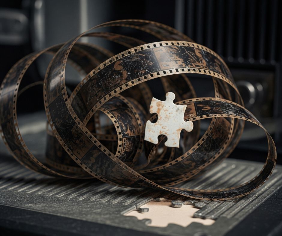 Symbolic image of challenges on a film path, representing the hurdles faced by Nollywood in its quest for an Oscar nomination, including language and funding.