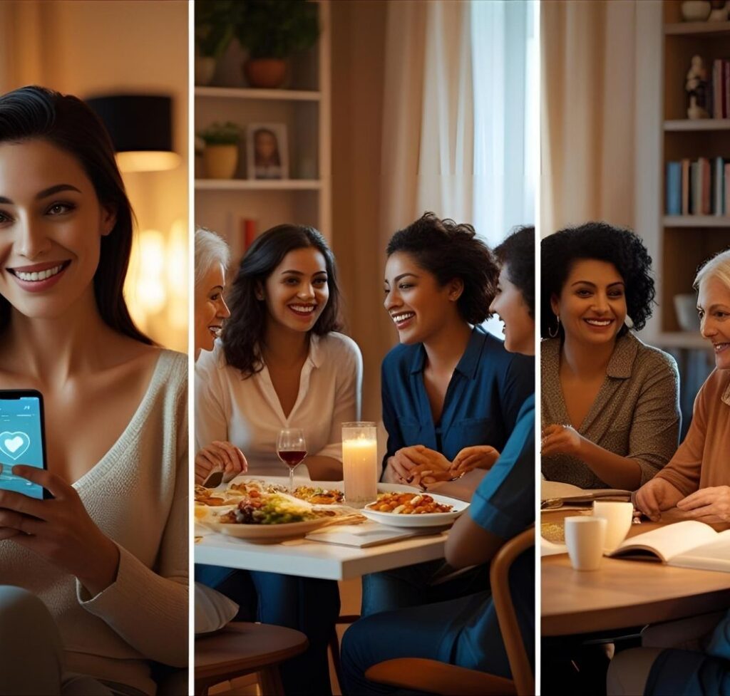 Collage showing various practical ways for singles in Nigeria to find love, including online dating, social gatherings, and hobbies.