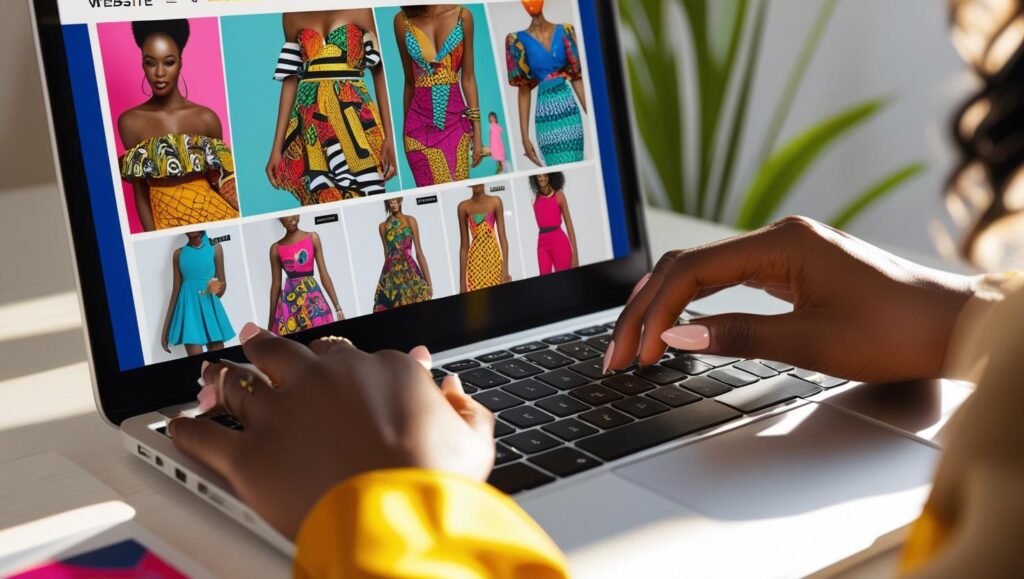 E-commerce website displaying Nigerian fashion products, illustrating global accessibility through digital platforms