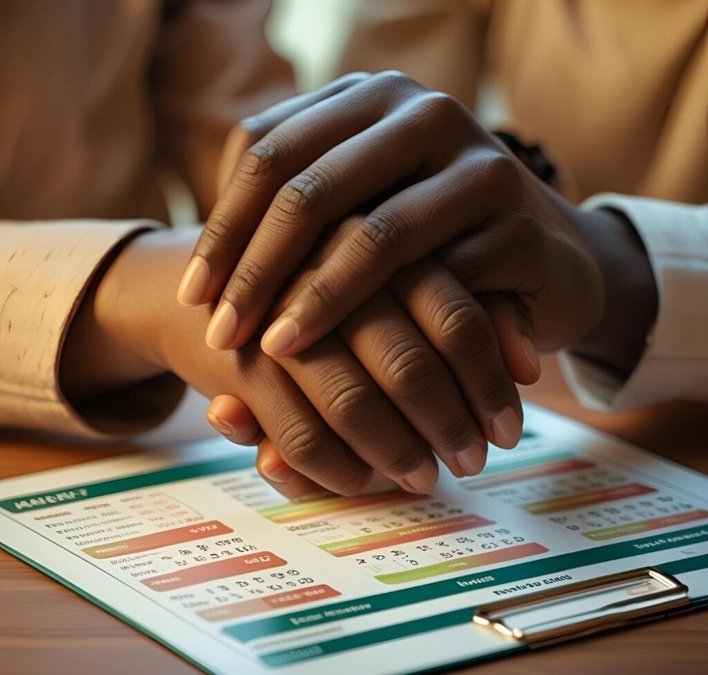 Symbolic image of unwavering trust and transparency in a Nigerian relationship, depicting clasped hands or clear communication.