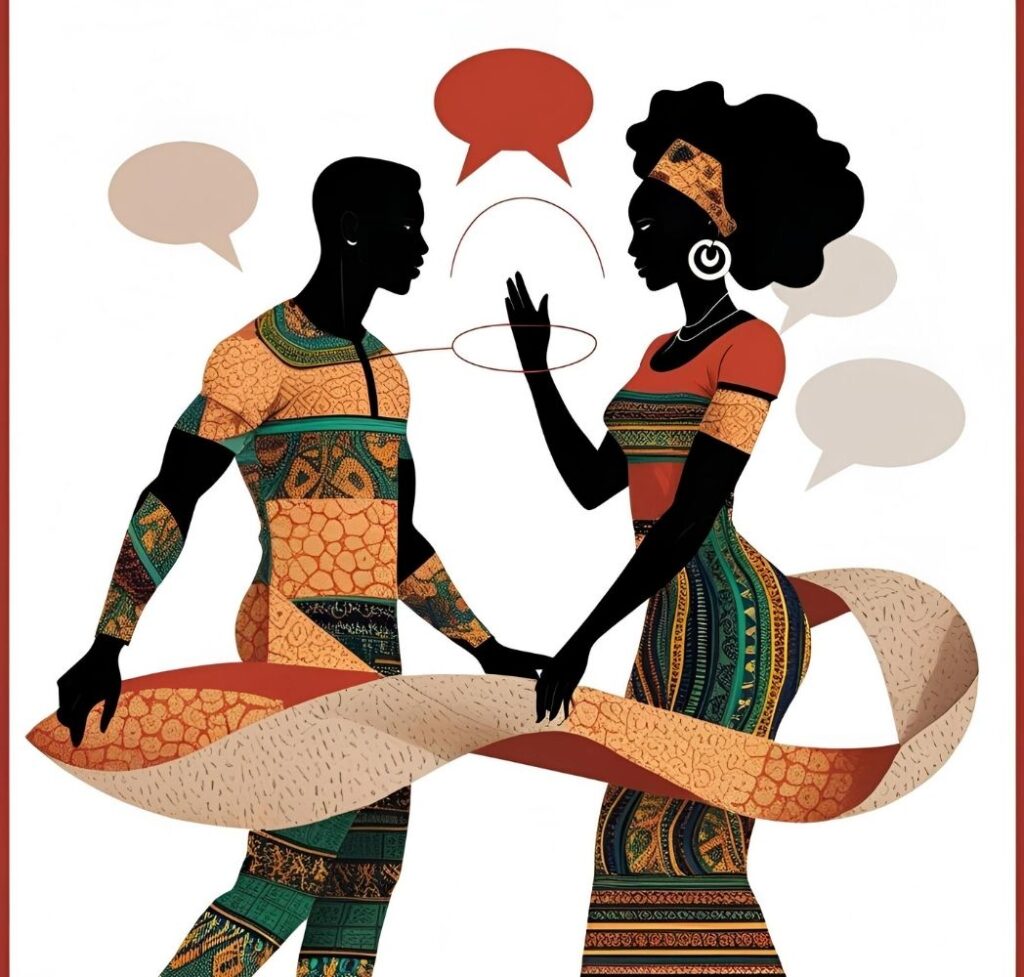 Graphic representing clear and seamless communication flow between a Nigerian couple, highlighting its game-changing impact on relationships.