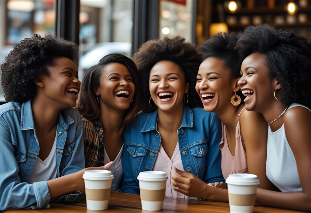 Nigerian adults spending quality time with friends to maintain social connections outside of marriage.