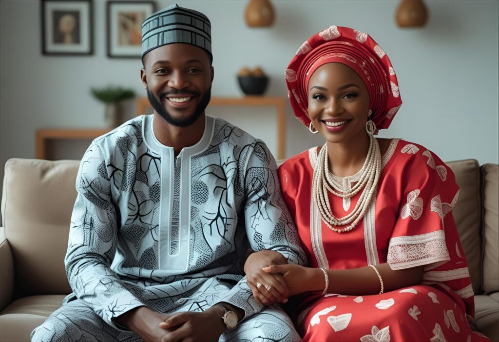 Nigerian couple smiling together, showing love and understanding in their relationship