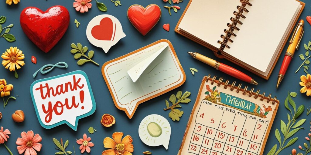 isual guide with icons representing practical tips for practicing gratitude, such as speaking and writing thanks, for Nigerian couples."