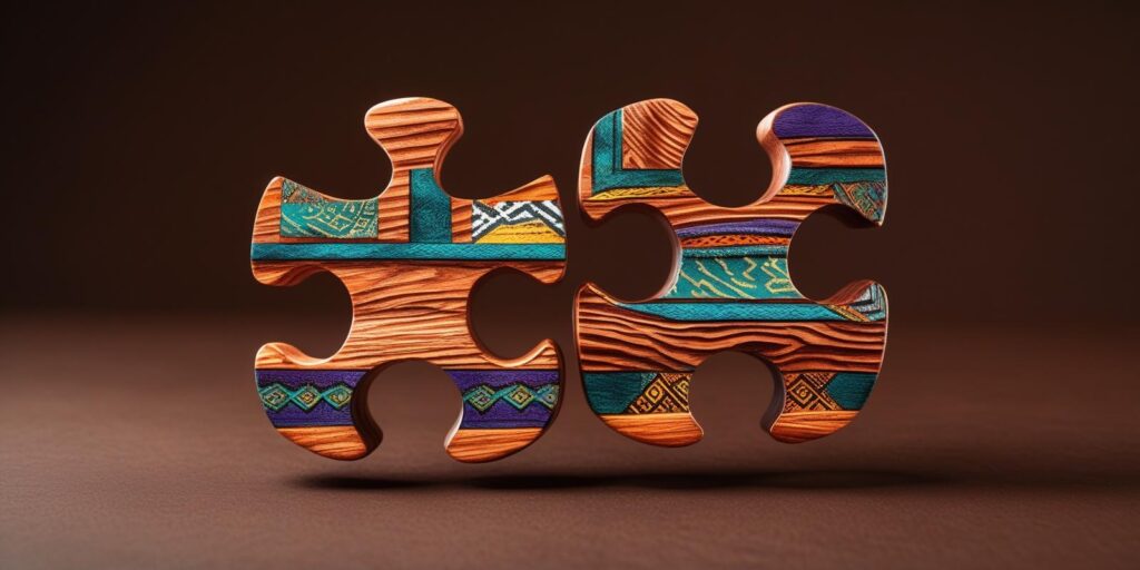 Graphic of two puzzle pieces fitting together, illustrating how fair fighting changes conflict into deeper understanding for Nigerian couples.